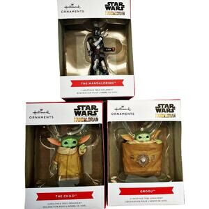NWT 2021 Hallmark Ornaments Star Wars Mandalorian The Child Grogu in Bag Lot 3